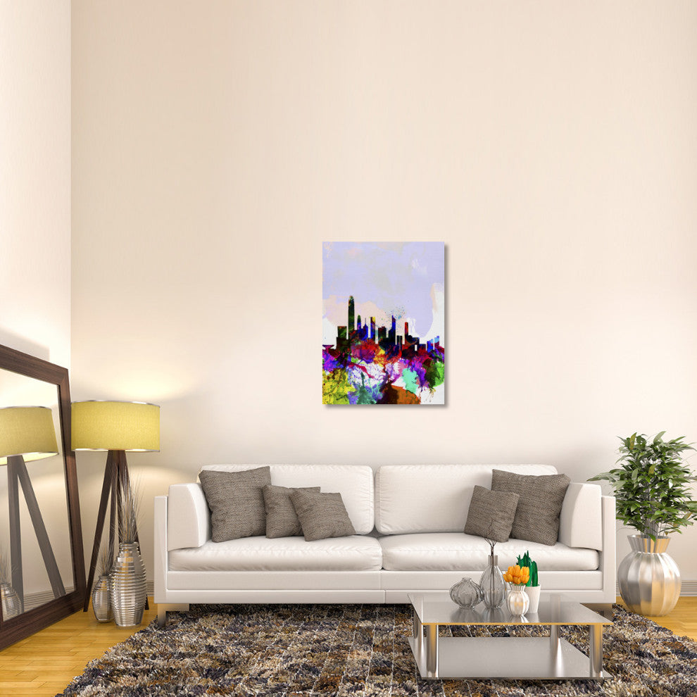 "Hong Kong Watercolor Skyline" Fine Art Print