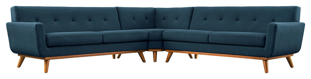 Modern Azure Engage L-Shaped Sectional Sofa