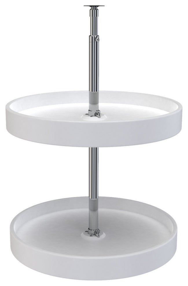 Polymer Full-Circle 2-Shelf Lazy Susan for Corner Wall Cabinet, White, 18"W