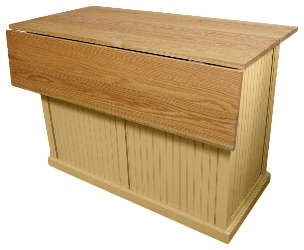 Eagle Furniture Coastal 51" Kitchen Island with Flip Top, Cupola Yellow