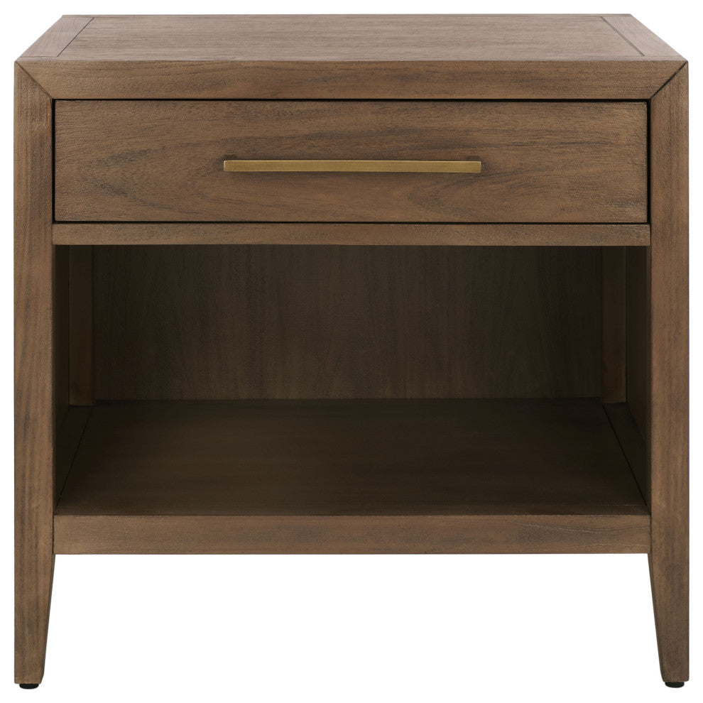 Safavieh Couture Ariella 1 Drawer Wood Nightstand, Brown
