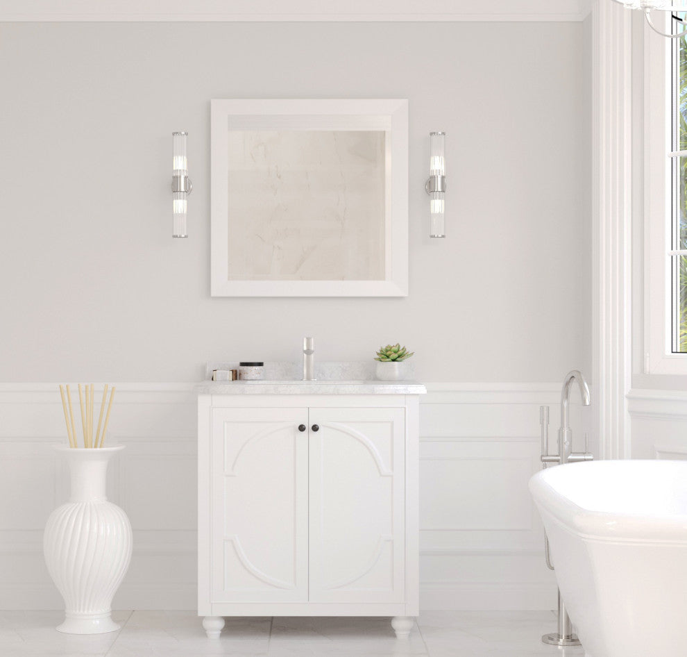 30" - White Cabinet + White Carrara Countertop