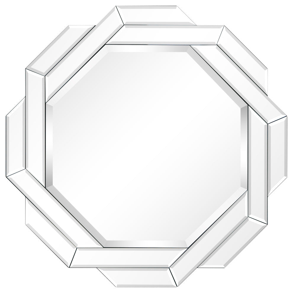 Interlaced Round Beveled Framed Wall Mirror, Mom-30020-2424