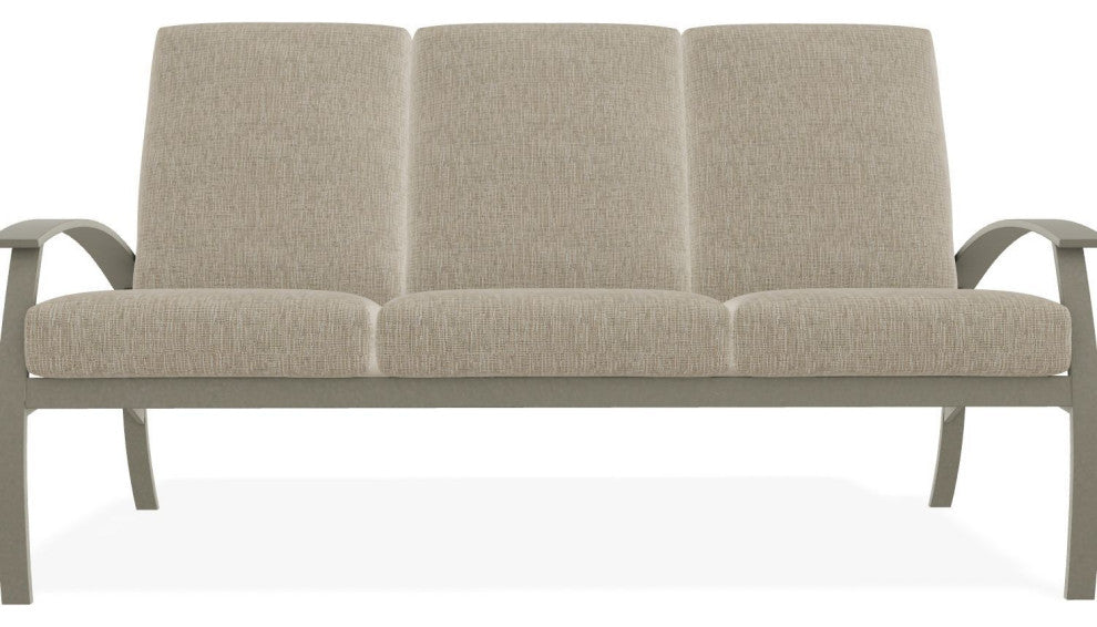 Belle Isle Cushion 3-Seat Outdoor Sofa, Grasscloth Dune/Storm