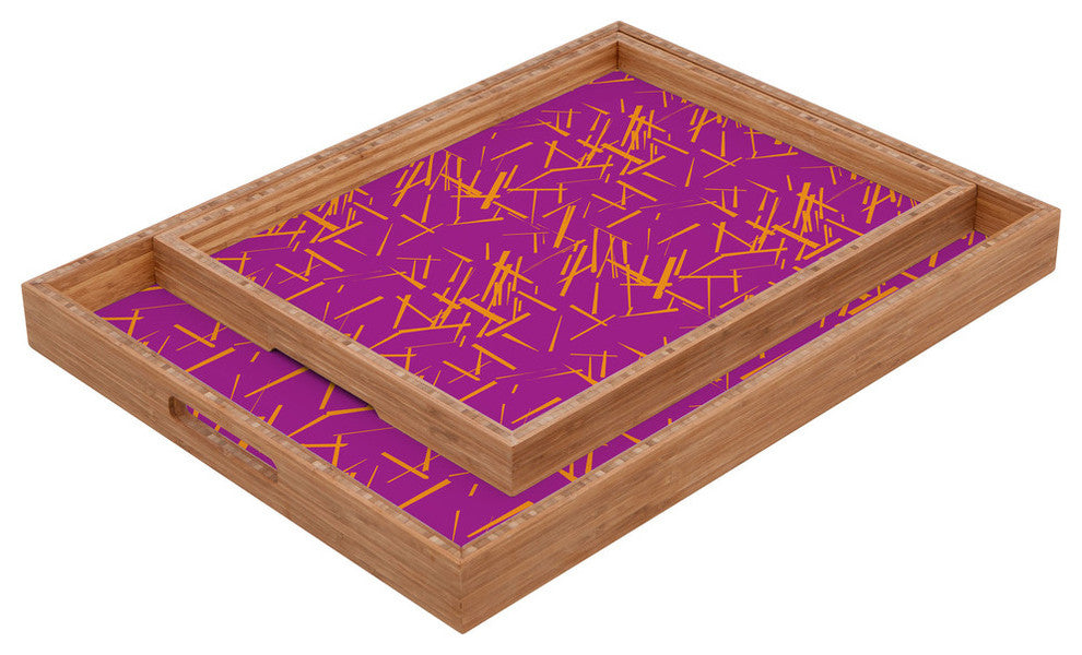 Deny Designs Karen Harris Konstructivist Magenta Rectangular Tray