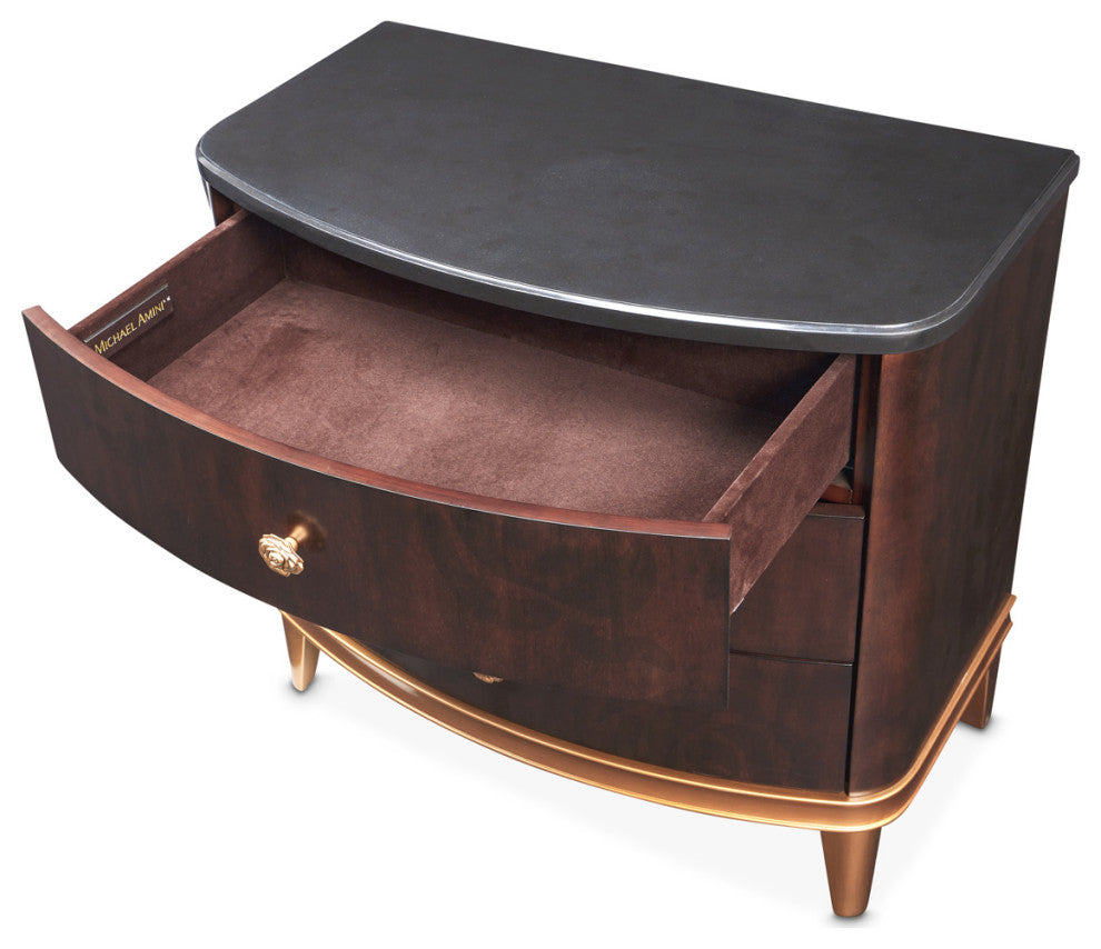 Camellia Field Nightstand, Warm Pecan