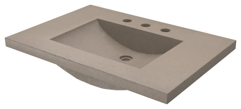 Palomar Vanity Top, Integral Sink, Earth, 30", 8" Widespread Cutout