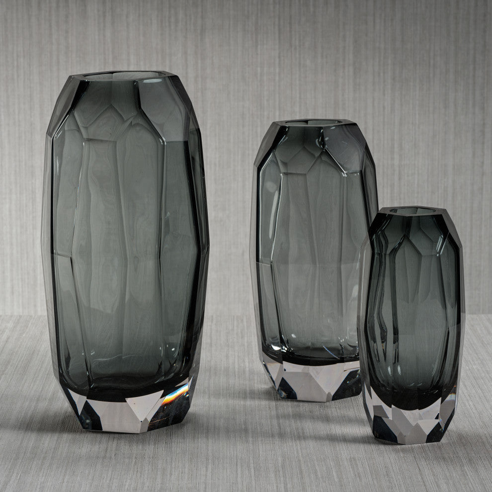 Juwelo Smoke Glass Vase, Small