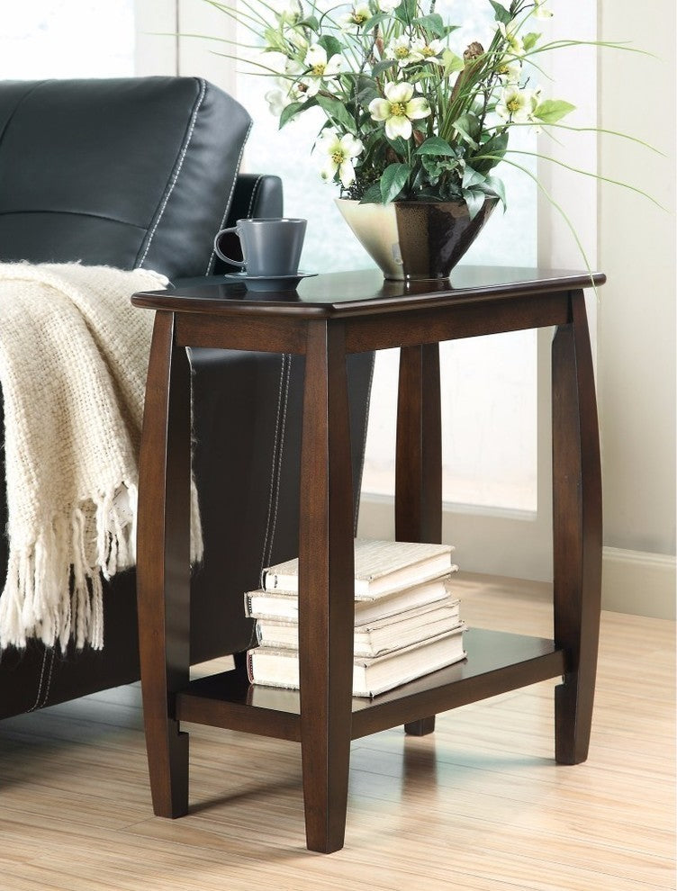 Benzara BM160096 Elegant Wooden Chair Side Table, Brown