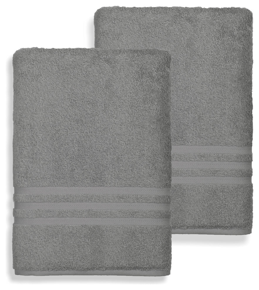 Denzi Bath Sheet, Set of 2, Dark Gray