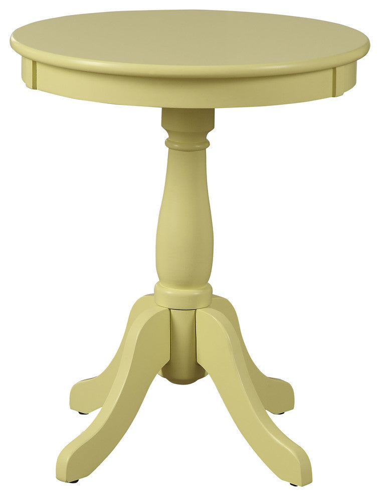 Urban Designs Alanis Wooden Accent Side Table, Light Yellow