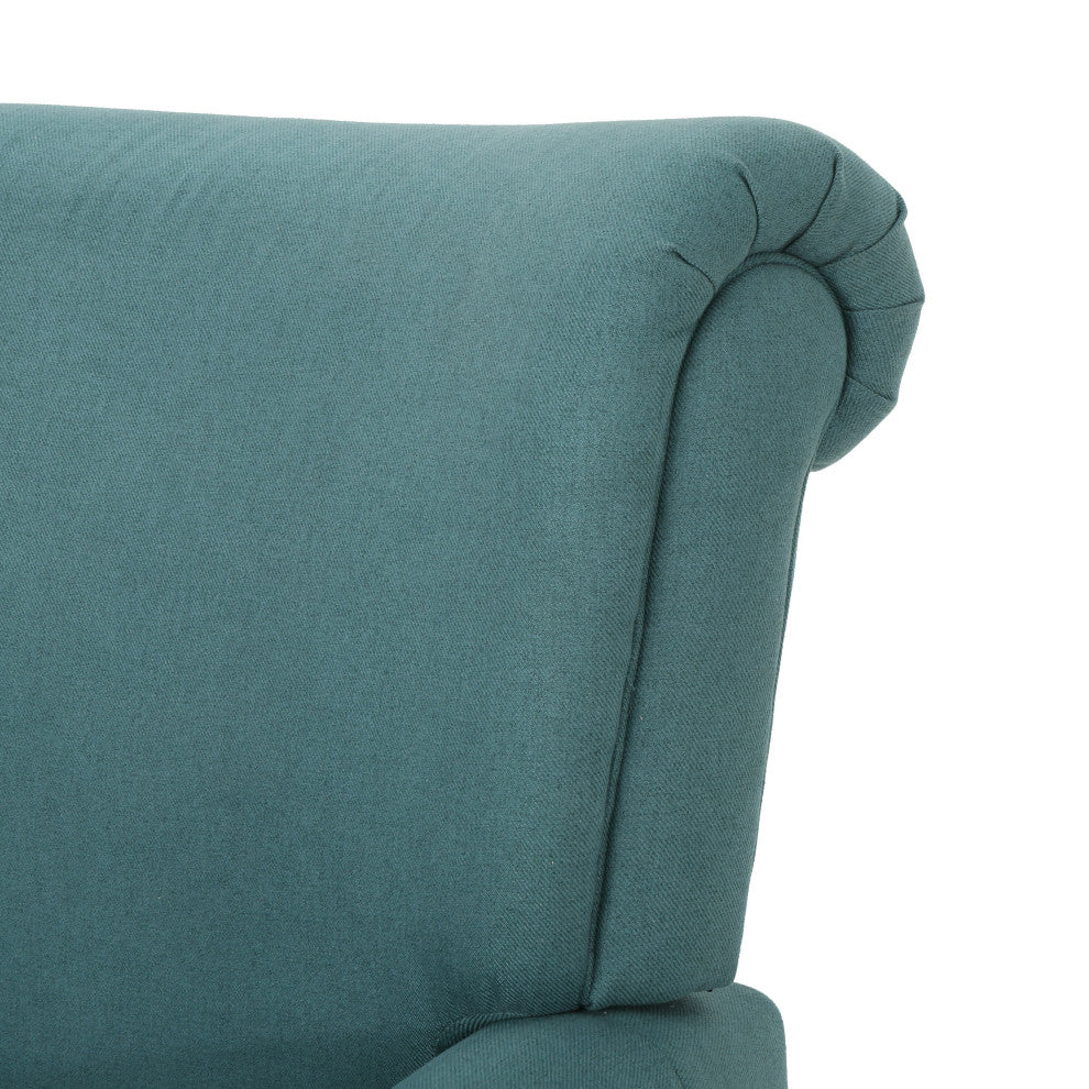 GDF Studio Thelma Traditional Fabric Recliner, Dark Teal