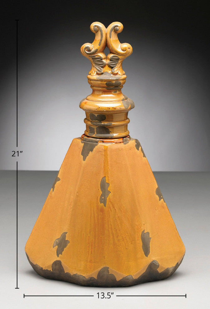 Hannes 21" Ceramic Decorative Bottle, Gold
