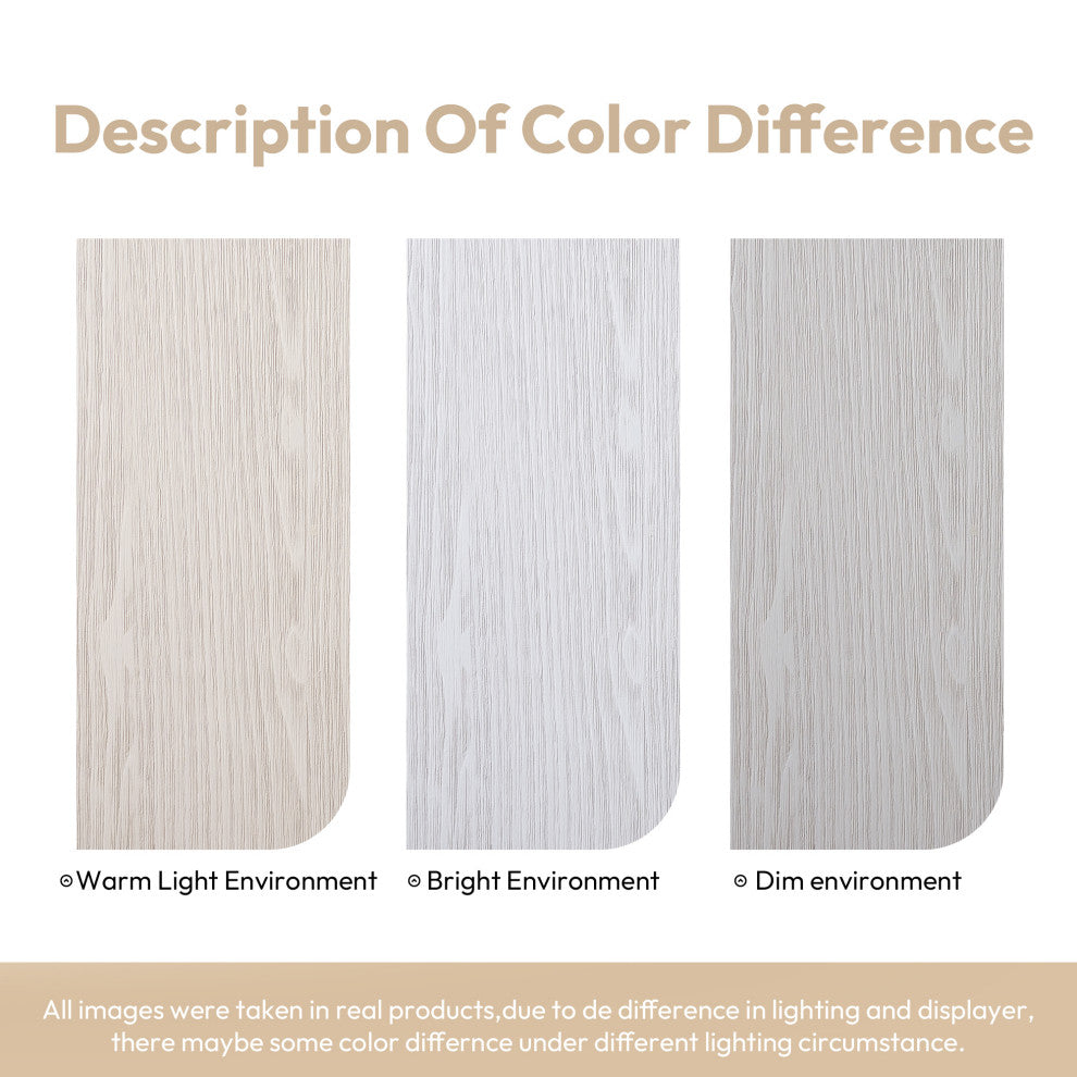 Leon Bath Vanity With Composite Stone Top, Washed White, 36", No Mirror