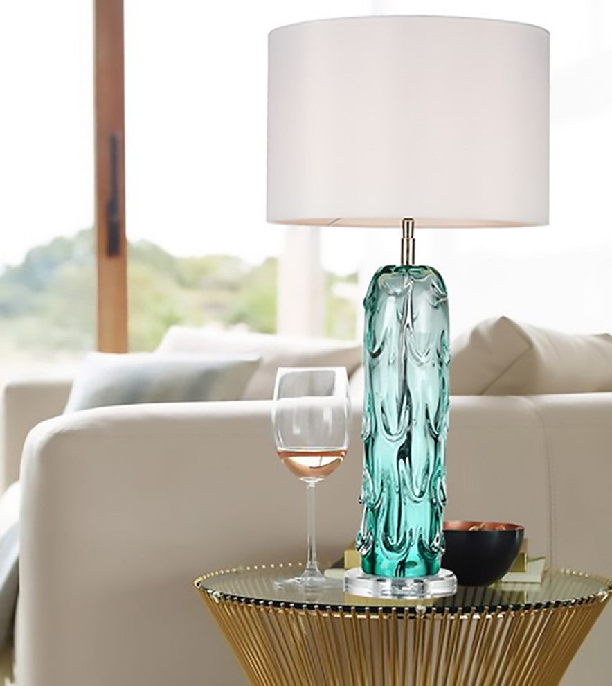 Clear Blue Waterfall Inspired 29" Relaxing Decor Lamp