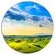 Colorful Tuscany Countryside Farm, Landscape Disc Metal Wall Art, 23"