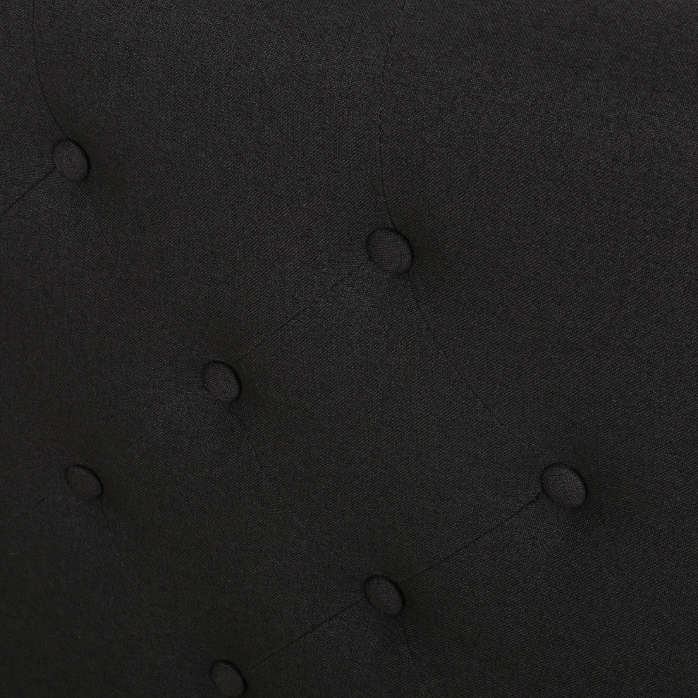 Winston Contemporary Upholstered King Bed Platform, Black