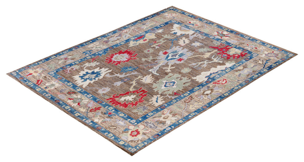 Oushak One-of-a-Kind Hand-Knotted Area Rug Brown, 9'0" x 11'11"