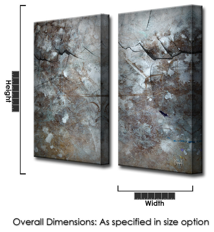 Abstract ABS XV, Canvas Wall At, 24"x12" 2-Panels