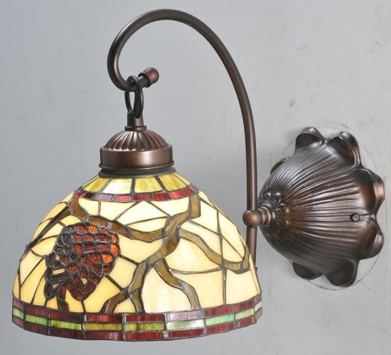 Meyda lighting 106289 8" Wide Tiffany Pinecone Wall Sconce