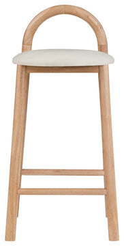 Meridian Furniture Calvin Vegan Leather Stool, Cream, Natural Finish