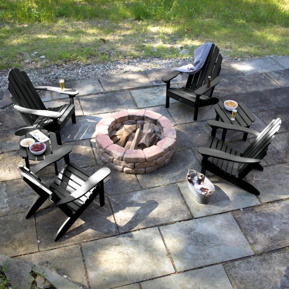 Classic Westport 6-Piece Set, 4 Chairs, 2 Side Tables, Black