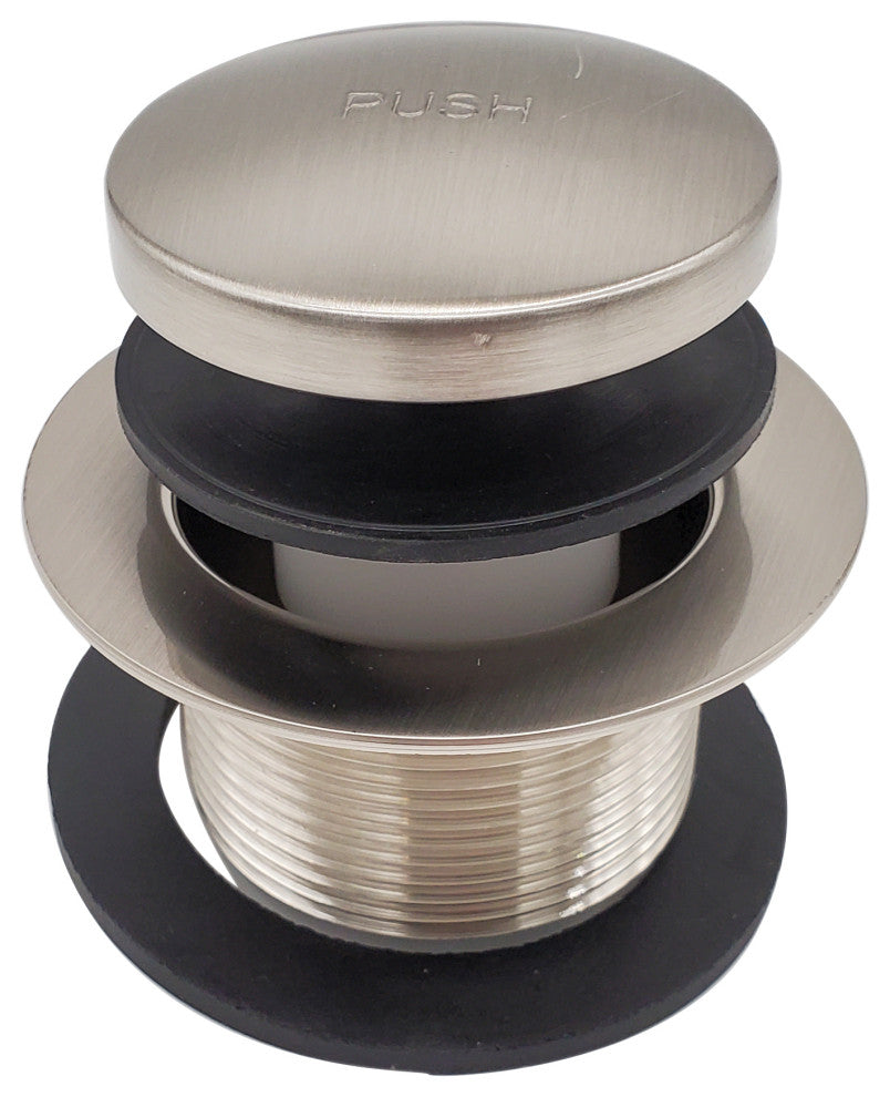 Tip Toe Tub Trim Set With Two-Hole Overflow Faceplate In Polished Brass, Satin Nickel