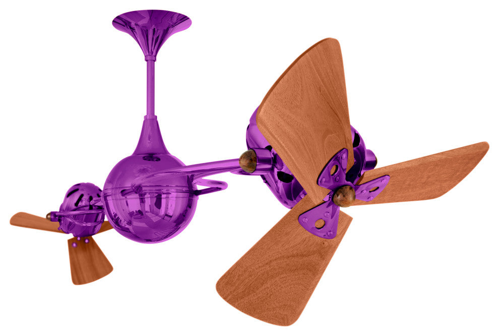 Italo Ventania, Rotational Ceiling Fan, Ametista Finish, Mahogany Blades