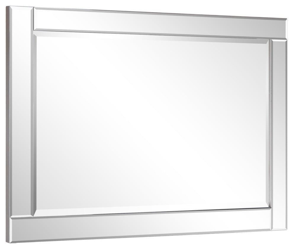 Modern Beveled Wall Mirror, 36"x24"