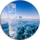 Blue Ice Under Bright Sky, Landscape Large Disc Metal Wall Art, 36"