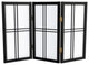 2' Tall Desktop Double Cross Shoji Screen, Black, 3 Panels