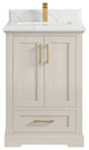 Boston 24" Single Sink Bath Vanity in Fine Grain 1.5" Calacatta Laza