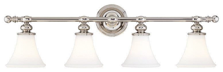 Weston 4-Light Bath and Vanity, Polished Nickel
