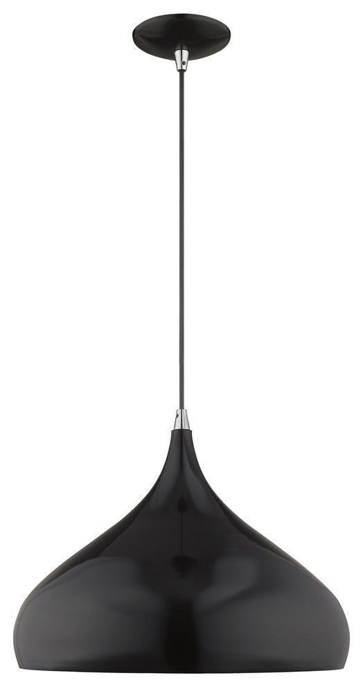 Livex Lighting Shiny Black 1-Light Mini Pendant