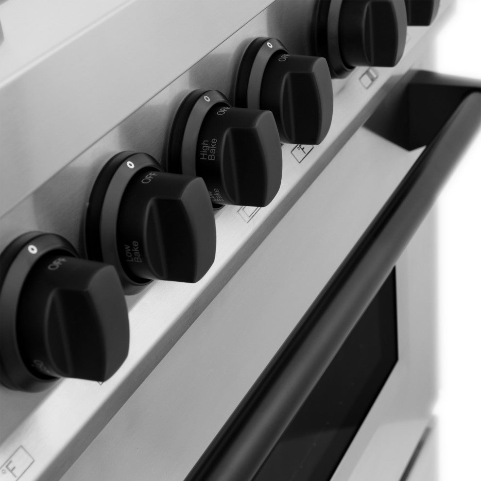 ZLINE 48" Dual Fuel Range, Stainless Steel With Matte Black Accents RAZ-48-MB