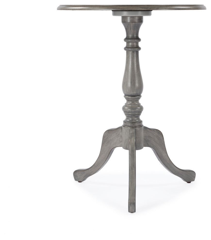 Colbert 22" Round Pedestal Game Table, Powder Gray