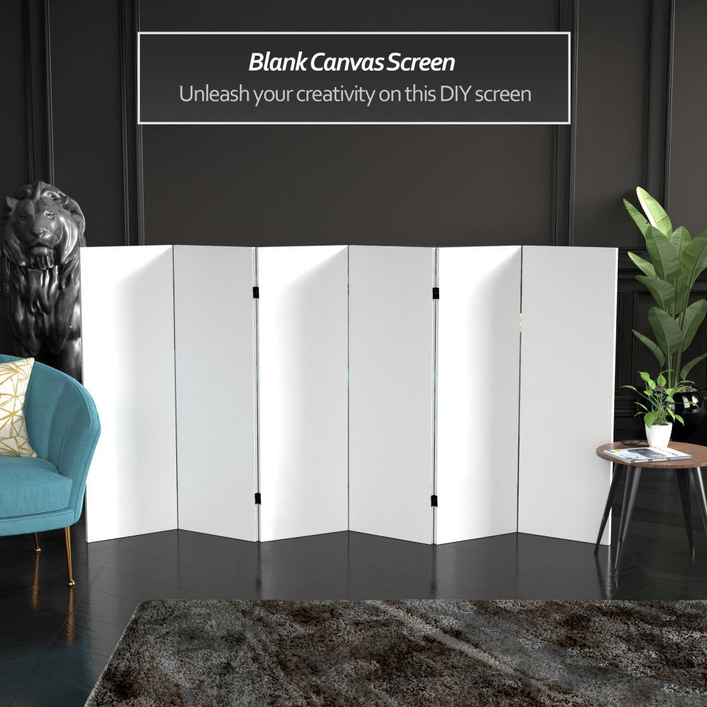 4' Tall Do It Yourself Canvas Room Divider, 6 Panel