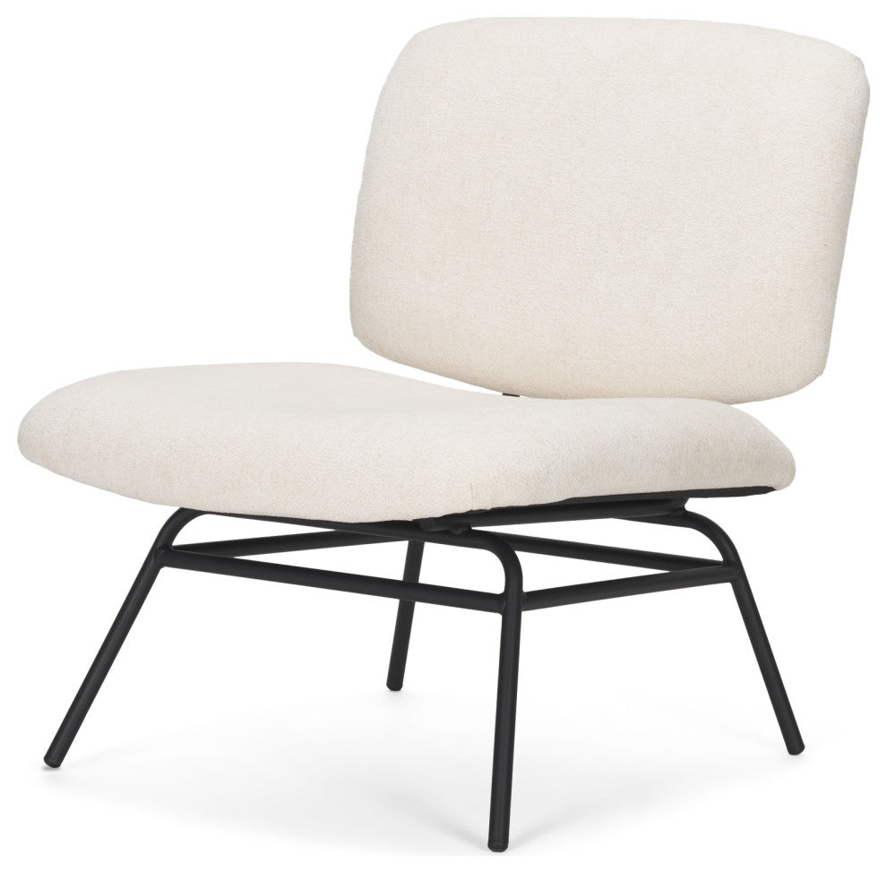 Nora Cream Fabric With Matte Black Metal Legs Accent Chair