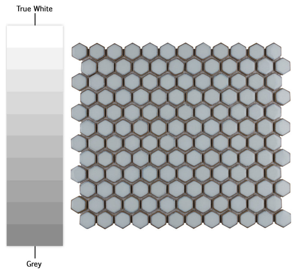 Hudson 1" Hex Silk White Porcelain Floor and Wall Tile