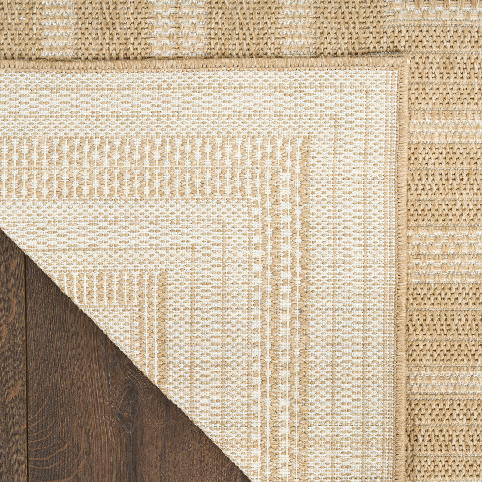 Nourison Tulum 2'2" x 10' Taupe Ivory Outdoor Rug