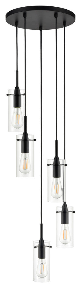 Effimero 5-Light Cluster Pendant, Black