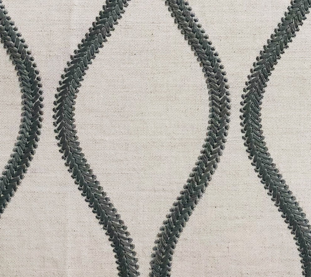 Bella Curve Green and Beige Luxury Throw Pillow, 24"x24"