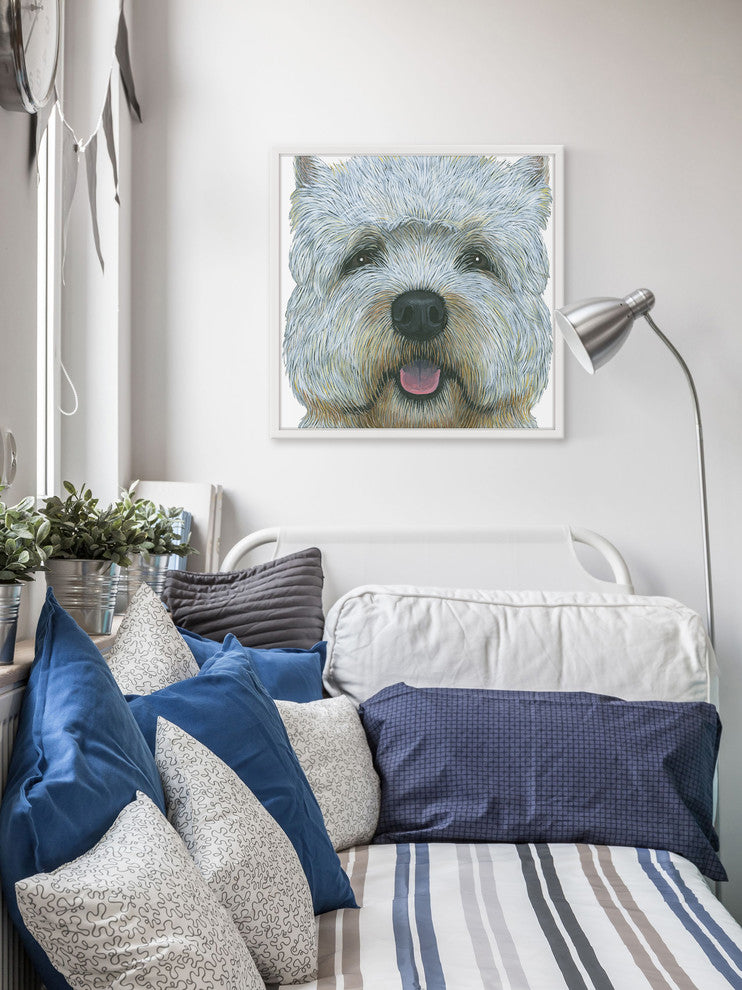 "Yorkie 2" Framed Painting Print, 18"x18"