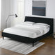 Aspen Modern Vertical Tufted Platform Bed, Anthracite Black Velvet, King