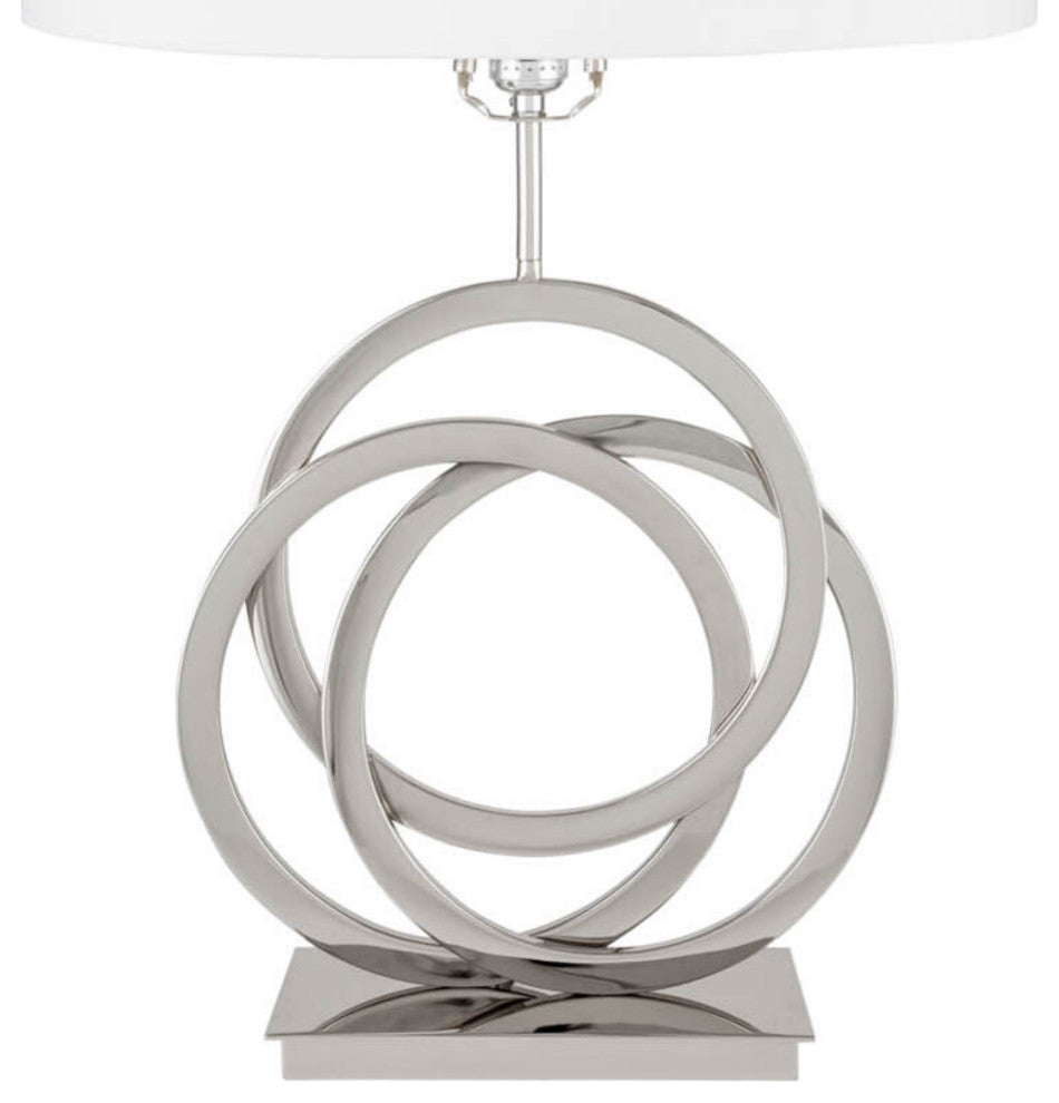 1 LED Light Chrome Circles USB Charger Origami Table Lamp