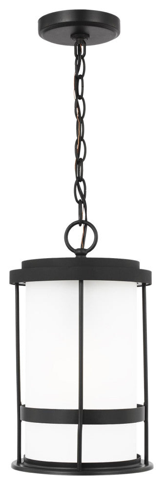 Wilburn 1-Light Outdoor Pendant Lantern, Black