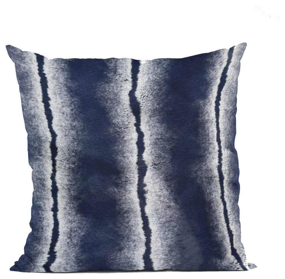 Plutus Navy Fluffy Fields Faux Fur Luxury Throw Pillow, Navy, 26" x 26"
