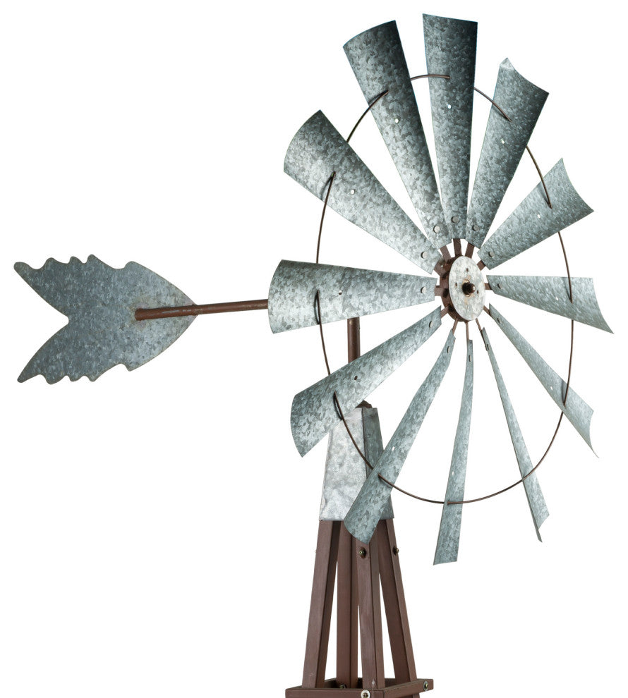 Alpine Garden Metal Kinetic Windmill, 101"Tall