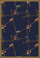 Games People Play Rug, Snookered, 5'4"x7'8", Federal Blue
