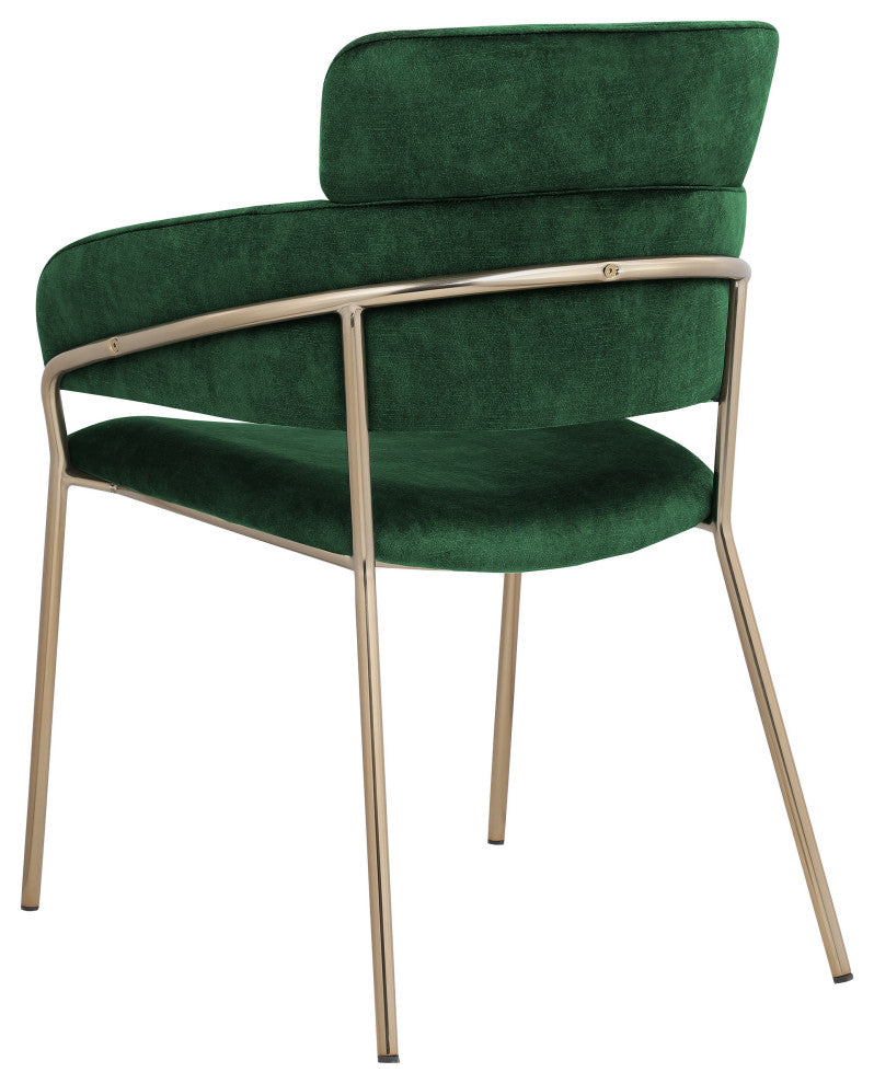 Yara Upholstered Dining Chair (Set of 2), Green, Velvet